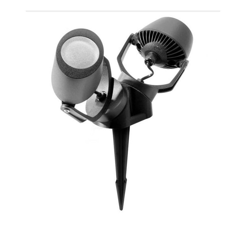 MINI TOMMY 2 LUCI FARETTO DA ESTERNO CON PICCHETTO IP66 RESINA BIANCA,GRIGIA E NERA LAMPADINE GU10 INCLUSE DARK LIGHT - Cristale