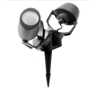 MINI TOMMY 2 LUCI FARETTO DA ESTERNO CON PICCHETTO IP66 RESINA BIANCA,GRIGIA E NERA LAMPADINE GU10 INCLUSE DARK LIGHT - Cristale