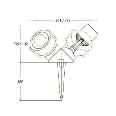 MINI TOMMY 2 LUCI FARETTO DA ESTERNO CON PICCHETTO IP66 RESINA BIANCA,GRIGIA E NERA LAMPADINE GU10 INCLUSE DARK LIGHT - Cristale