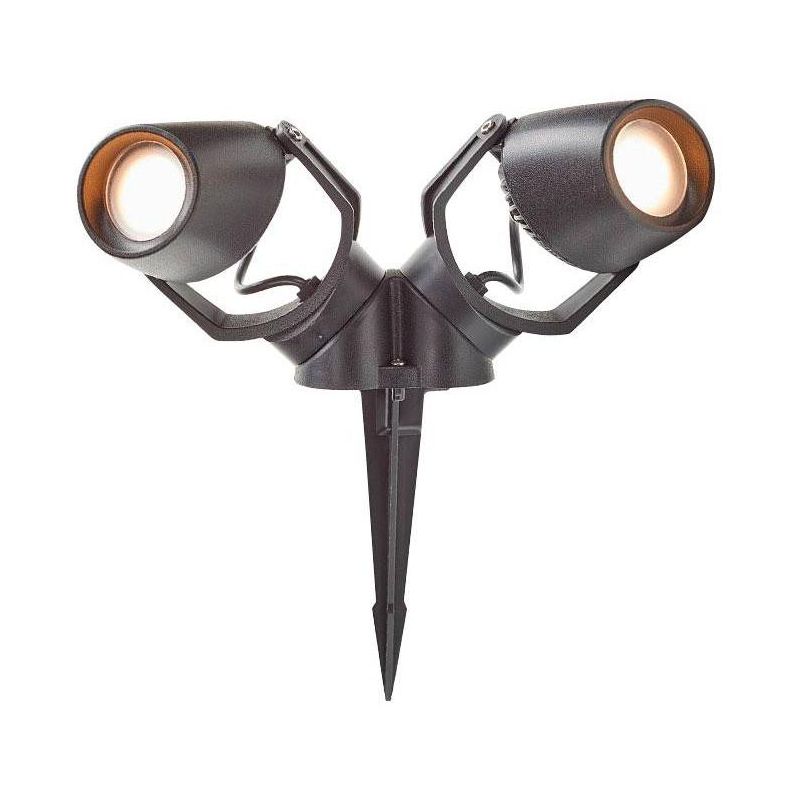 MINI TOMMY 2 LUCI FARETTO DA ESTERNO CON PICCHETTO IP66 RESINA BIANCA,GRIGIA E NERA LAMPADINE GU10 INCLUSE DARK LIGHT - Cristale