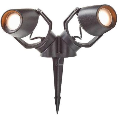 MINI TOMMY 2 LUCI FARETTO DA ESTERNO CON PICCHETTO IP66 RESINA BIANCA,GRIGIA E NERA LAMPADINE GU10 INCLUSE DARK LIGHT - Cristale