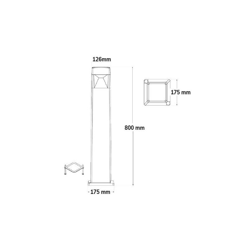 ELISA 800 PALETTO DA ESTERNI IP55 IN RESINA BIANCA,GRIGIA O NERA MADE IN ITALY FUMAGALLI DARK LIGHT - Cristalensi Shop Online