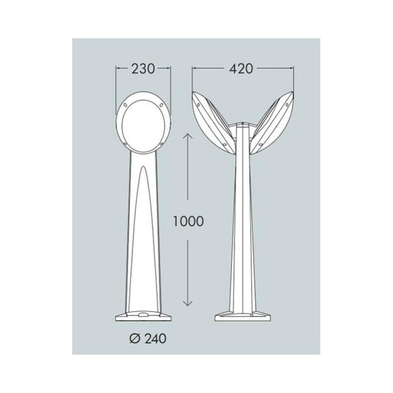 GABRI REMI MADDI PALO DA GIARDINO A 2 LUCI IN RESINA IP66 3 COLORI ALTEZZA CM 100 MADE IN ITALY FUMAGALLI DARK LIGHT - Cristalen
