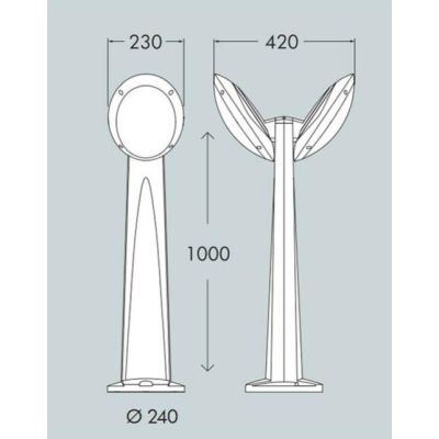 GABRI REMI MADDI PALO DA GIARDINO A 2 LUCI IN RESINA IP66 3 COLORI ALTEZZA CM 100 MADE IN ITALY FUMAGALLI DARK LIGHT - Cristalen