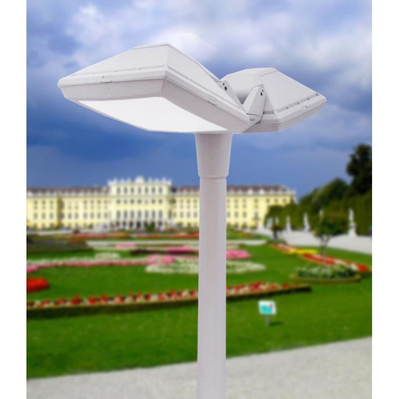 EKTOR-ROSA LAMPIONE A DUE LUCI ALTEZZA 2,7 MT IN RESINA NERA,BIANCA O GRIGIA IP66 MADE IN ITALY FUMAGALLI DARK LIGHT - Cristalen