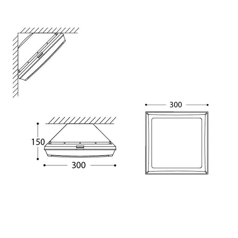 GIUSEPPE PLAFONIERA APPLIQUE ANGOLARE IP66 IN RESINA NERA,GRIGIA O BIANCA MADE IN ITALY FUMAGALLI DARK LIGHT - Cristalensi Shop