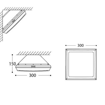 GIUSEPPE PLAFONIERA APPLIQUE ANGOLARE IP66 IN RESINA NERA,GRIGIA O BIANCA MADE IN ITALY FUMAGALLI DARK LIGHT - Cristalensi Shop