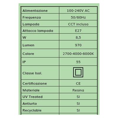 GIAFFA-ROBY PALO IN RESINA ALTEZZA CM 94 3 COLORI IP55 VETRO OPALE MADE IN ITALY FUMAGALLI DARK LIGHT - Cristalensi Shop Online
