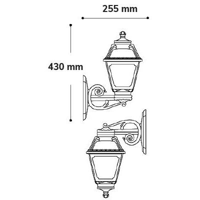 BISSO MARY APPLIQUE IN RESINA NERA IP55 VETRO TRASPARENTE PER AMBIENTI ESTERNI MADE IN ITALY FUMAGALLI DARK LIGHT - Cristalensi