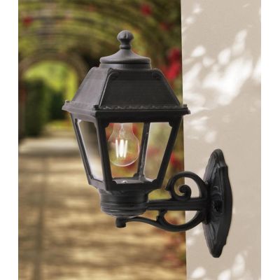 BISSO MARY APPLIQUE IN RESINA NERA IP55 VETRO TRASPARENTE PER AMBIENTI ESTERNI MADE IN ITALY FUMAGALLI DARK LIGHT - Cristalensi