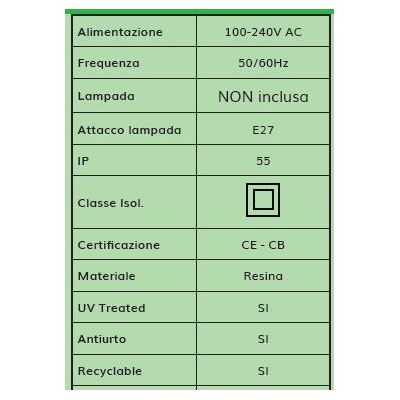 SICHEM MARY SOSPENSIONE IN RESINA NERA IP55 VETRO TRASPARENTE PER AMBIENTI ESTERNI MADE IN ITALY FUMAGALLI DARK LIGHT - Cristale