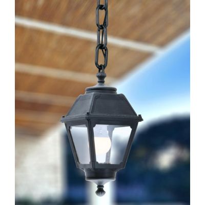 SICHEM MARY SOSPENSIONE IN RESINA NERA IP55 VETRO TRASPARENTE PER AMBIENTI ESTERNI MADE IN ITALY FUMAGALLI DARK LIGHT - Cristale