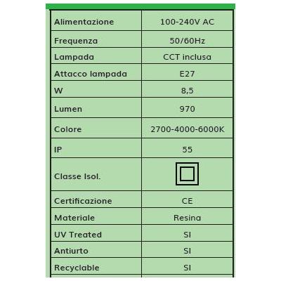 MIZAR MARY PALO DA GIARDINO IN RESINA NERA ALTEZZA CM 108 IP55 VETRO TRASPARENTE MADE IN ITALY FUMAGALLI DARK LIGHT - Cristalens