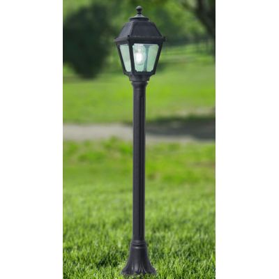MIZAR MARY PALO DA GIARDINO IN RESINA NERA ALTEZZA CM 108 IP55 VETRO TRASPARENTE MADE IN ITALY FUMAGALLI DARK LIGHT - Cristalens