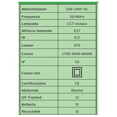 MIZAR GOLIA PALO DA GIARDINO IN RESINA NERA ALTEZZA CM 110 IP55 VETRO TRASPARENTE MADE IN ITALY FUMAGALLI DARK LIGHT - Cristalen