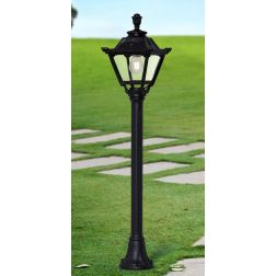 MIZAR GOLIA PALO DA GIARDINO IN RESINA NERA ALTEZZA CM 110 IP55 VETRO TRASPARENTE MADE IN ITALY FUMAGALLI DARK LIGHT - Cristalen