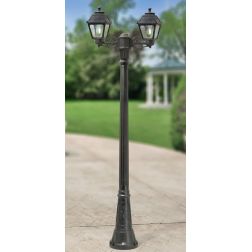 GIGI BISSO MARY PALO DA GIARDINO A 2 LUCI RESINA NERA ALTEZZA CM 207 IP55 MADE IN ITALY FUMAGALLI DARK LIGHT - Cristalensi Shop