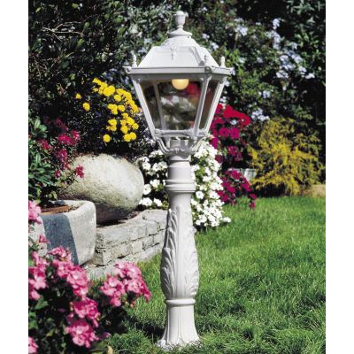 IAFET TOBIA PALO DA GIARDINO CLASSICO IN RESINA BIANCA O NERA ALTEZZA CM 120 IP55 MADE IN ITALY FUMAGALLI DARK LIGHT - Cristalen