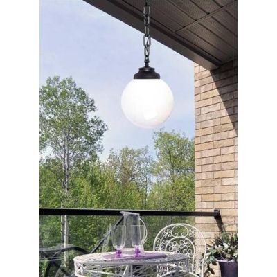 SICHEM G250 LAMPADA A SOSPENSIONE DA ESTERNO IP55 RESINA NERA CON GLOBO IN TRE COLORI MADE IN ITALY DARK LIGHT - Cristalensi Sho