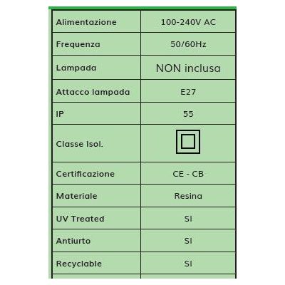 SICHEM G250 LAMPADA A SOSPENSIONE DA ESTERNO IP55 RESINA NERA CON GLOBO IN TRE COLORI MADE IN ITALY DARK LIGHT - Cristalensi Sho