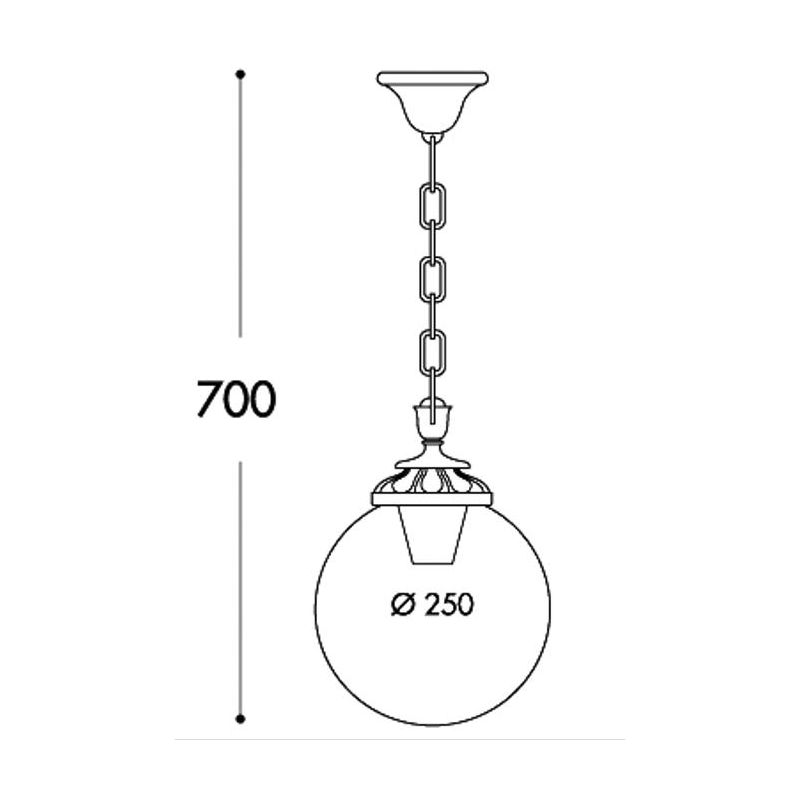SICHEM G250 LAMPADA A SOSPENSIONE DA ESTERNO IP55 RESINA NERA CON GLOBO IN TRE COLORI MADE IN ITALY DARK LIGHT - Cristalensi Sho