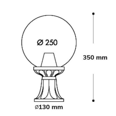 MIKROLOT G250 PALETTO DA GIARDINO IP55 RESINA NERA ALTEZZA CM 35 CON GLOBO IN TRE COLORI MADE IN ITALY DARK LIGHT - Cristalensi