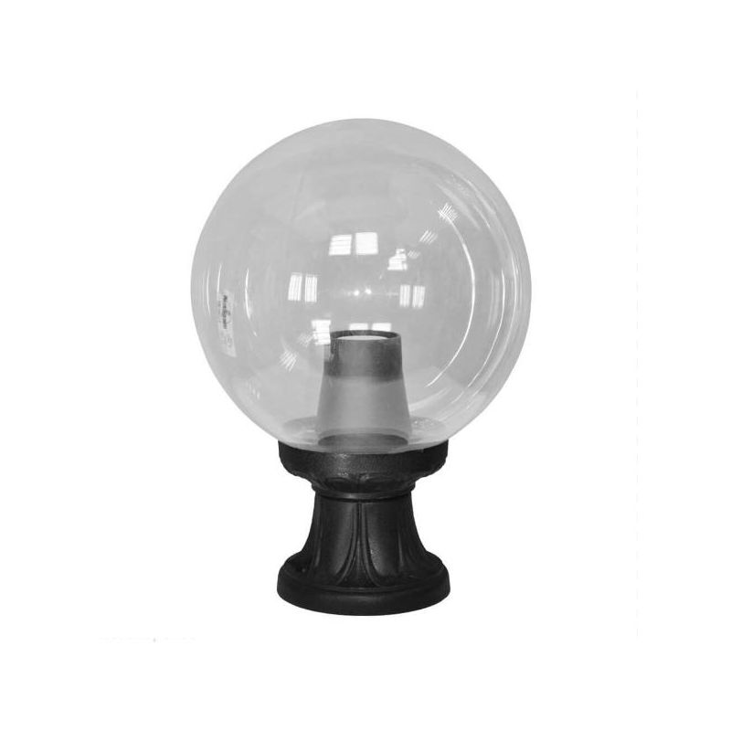 MIKROLOT G250 PALETTO DA GIARDINO IP55 RESINA NERA ALTEZZA CM 35 CON GLOBO IN TRE COLORI MADE IN ITALY DARK LIGHT - Cristalensi