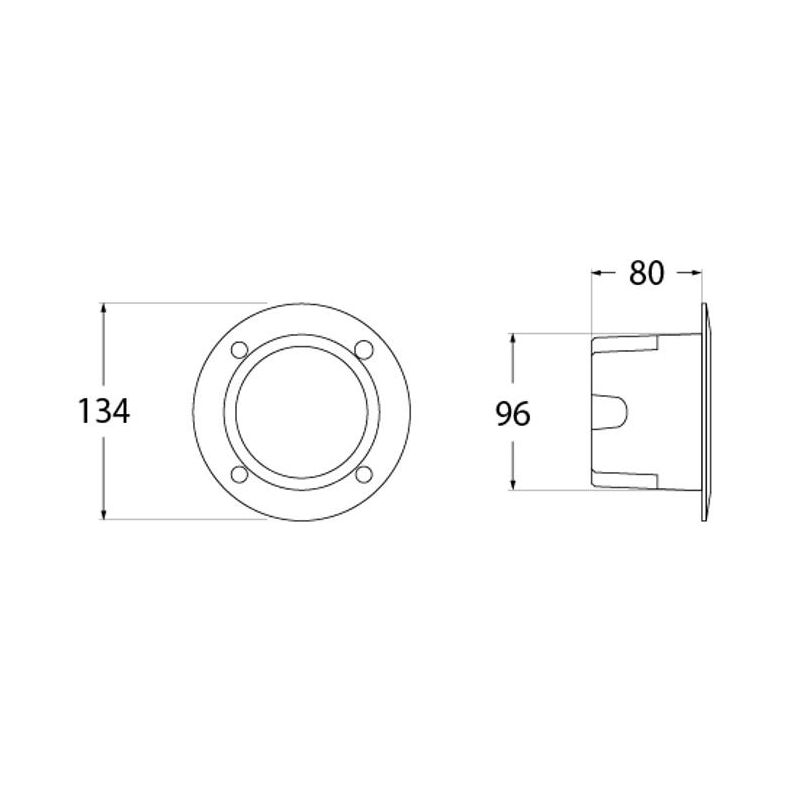LETI 100 FARETTO DA INCASSO ROTONDO IP66 IN RESINA BIANCO,NERO O GRIGIO LAMPADINA GX53 INCLUSA SOSTITUIBILE DARK LIGHT - Cristal