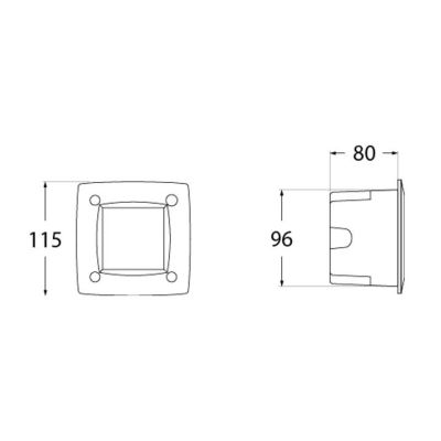 LETI 100 FARETTO DA INCASSO QUADRATO IP66 IN RESINA BIANCO,NERO O GRIGIO LAMPADINA GX53 INCLUSA SOSTITUIBILE DARK LIGHT - Crista