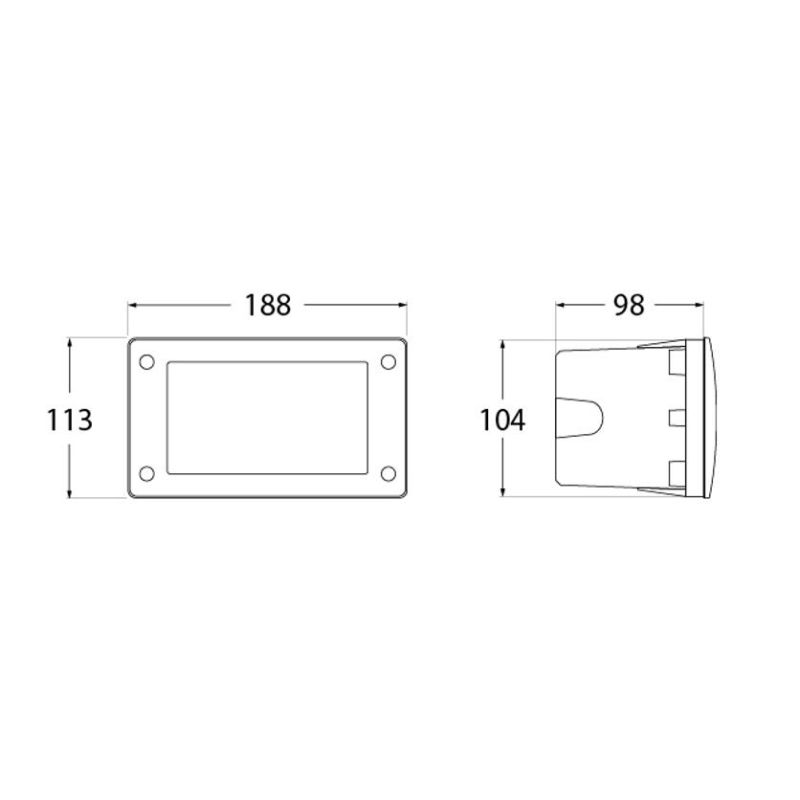 LETI 200 FARETTO DA INCASSO RETTANGOLARE IP66 IN RESINA BIANCO,NERO O GRIGIO LAMPADINA GX53 INCLUSA SOSTITUIBILE DARK LIGHT - Cr