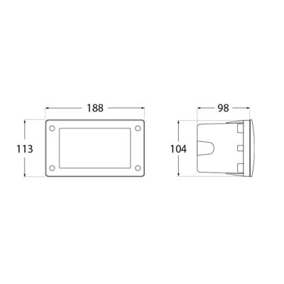 LETI 200 FARETTO DA INCASSO RETTANGOLARE IP66 IN RESINA BIANCO,NERO O GRIGIO LAMPADINA GX53 INCLUSA SOSTITUIBILE DARK LIGHT - Cr