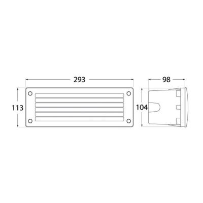 LETI 300 GL LAMPADA DA INCASSO RETTANGOLARE IP66 IN RESINA BIANCO,NERO O GRIGIO LAMPADINA E27 DARK LIGHT - Cristalensi Shop Onli