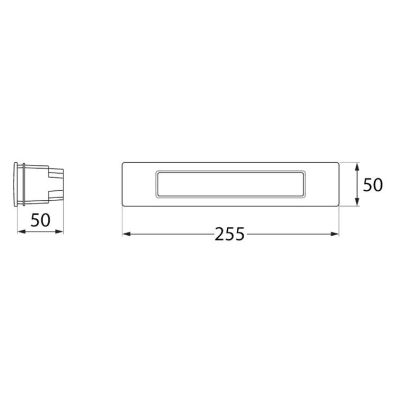 NINA 270 LAMPADA RETTANGOLARE DA INCASSO IP55 IN RESINA NERA,BIANCA O GRIGIA MADE IN ITALY FUMAGALLI DARK LIGHT - Cristalensi Sh