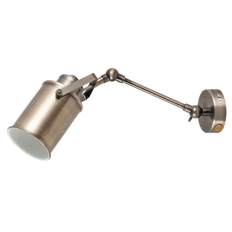 PETER APPLIQUE VINTAGE CON BRACCIO ORIENTABILE E INTERRUTTORE METALLO FINITURA OTTONE LAMPADINA E27 DARK LIGHT - Cristalensi Sho