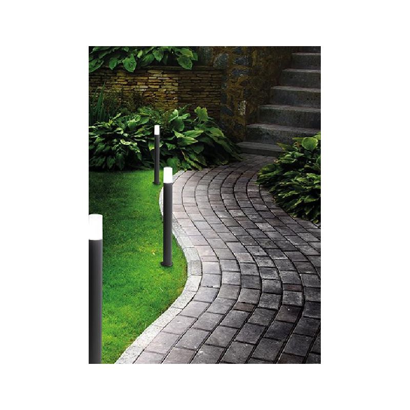 POU LAMPIONCINO DA ESTERNO IP44 PORTALAMPADA E27 ALTEZZA 53 NERO ARGENTO MODERNO E ECONOMICO ONDALUCE CICIRIELLO - Cristalensi S