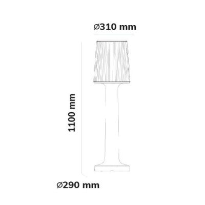 CARMEN 110 LAMPADA DA GIARDINO BIANCA RICARICABILE ALTA CM 110 IP65 LED 3W DIMMERABILE MODERNA CON TELECOMANDO DARK LIGHT - Cris