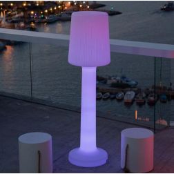 CARMEN 110 LAMPADA DA GIARDINO BIANCA RICARICABILE ALTA CM 110 IP65 LED 3W DIMMERABILE MODERNA CON TELECOMANDO DARK LIGHT - Cris 2