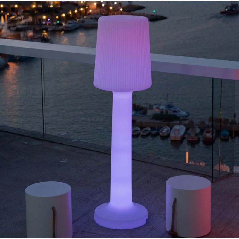 CARMEN 110 LAMPADA DA GIARDINO BIANCA RICARICABILE ALTA CM 110 IP65 LED 3W DIMMERABILE MODERNA CON TELECOMANDO DARK LIGHT - Cris