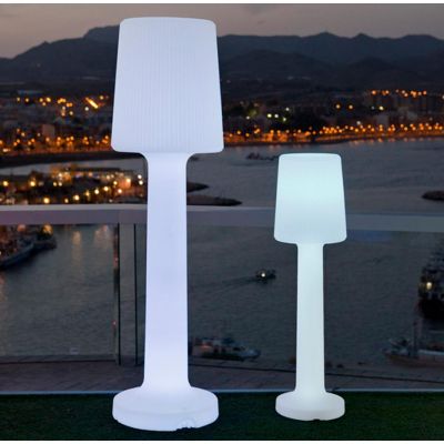 CARMEN 110 LAMPADA DA GIARDINO BIANCA RICARICABILE ALTA CM 110 IP65 LED 3W DIMMERABILE MODERNA CON TELECOMANDO DARK LIGHT - Cris