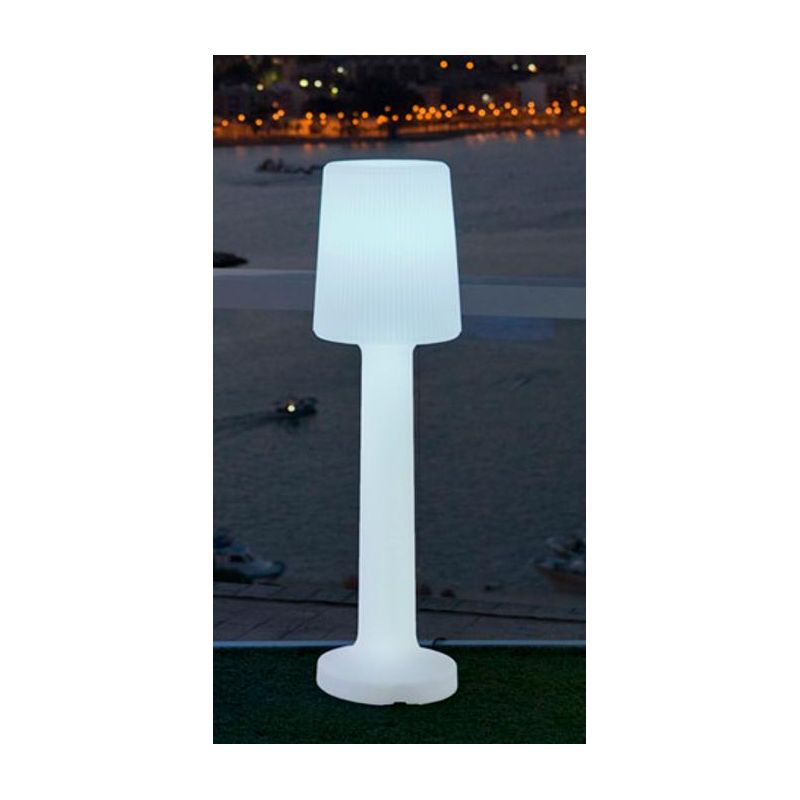 CARMEN 110 LAMPADA DA GIARDINO BIANCA RICARICABILE ALTA CM 110 IP65 LED 3W DIMMERABILE MODERNA CON TELECOMANDO DARK LIGHT - Cris