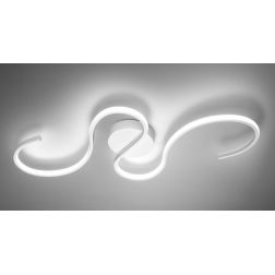 MIKY PLAFONIERA SINUOSA ORIGINALE E MODERNA LED DA 45W LUCE 3500K IN ALLUMINIO BIANCO CRISTALENSI LUX - Cristalensi Shop Online