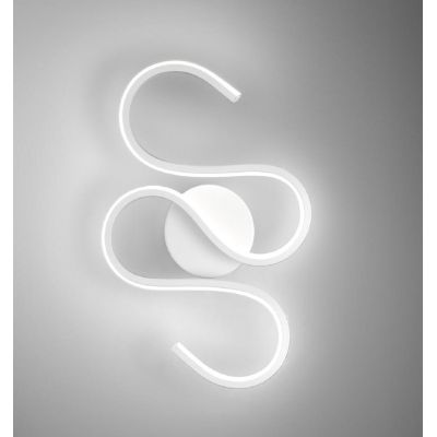 MIKY APPLIQUE SINUOSA ORIGINALE E MODERNA LED DA 21W LUCE 3500K IN ALLUMINIO BIANCO CRISTALENSI LUX - Cristalensi Shop Online