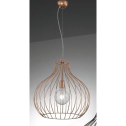 PERA LAMPADARIO STILE VINTAGE IN METALLO RAME,NERO O ORO CON STRUTTURA A GABBIA APERTA ATTACCO E27 CRISTALENSI LUX - Cristalensi 2