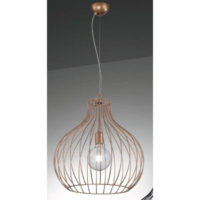 PERA LAMPADARIO D50 CM VINTAGE IN METALLO RAME,NERO O ORO CON STRUTTURA A GABBIA APERTA ATTACCO E27 CRISTALENSI LUX - Cristalens