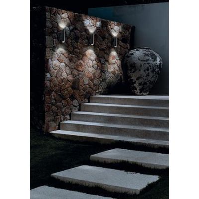 RAV2 APPLIQUE DA ESTERNO IP54 NERO ARGENTO MODERNA ED ECONOMICA DI ONDALUCE ONDALUCE CICIRIELLO - Cristalensi Shop Online