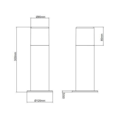 HOOSIC PALETTO CILINDRICO DA ESTERNI IP44 COLORE RUGGINE ATTACCO E27 DESIGN MODERNO TRIO LIGHTING - Cristalensi Shop Online