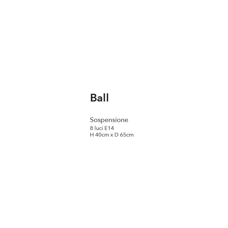 BALL SOSPENSIONE MODERNA 8 LUCI IN METALLO NERO CON SFERE IN VETRO BIANCO OPALE LAMPADINE E14 CRISTALENSI LUX - Cristalensi Shop