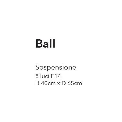 BALL SOSPENSIONE MODERNA 8 LUCI IN METALLO NERO CON SFERE IN VETRO BIANCO OPALE LAMPADINE E14 CRISTALENSI LUX - Cristalensi Shop