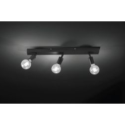 OFFICE FARETTO DA SOFFITTO 3 LUCI ORIENTABILI METALLO BIANCO O NERO MODERNO LAMPADINE ATTACCO E27 CRISTALENSI LUX - Cristalensi