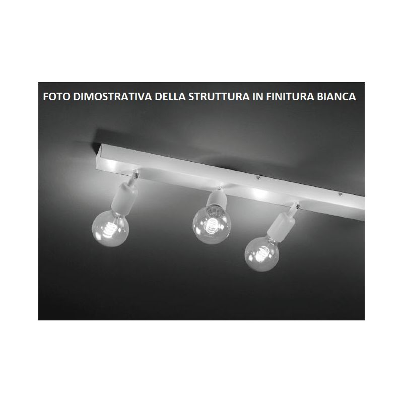 OFFICE FARETTO DA SOFFITTO 3 LUCI ORIENTABILI METALLO BIANCO O NERO MODERNO LAMPADINE ATTACCO E27 CRISTALENSI LUX - Cristalensi